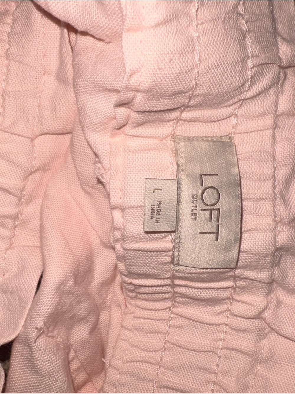 LOFT Light Pink Elastic Waist Shorts - Picture 3 of 4